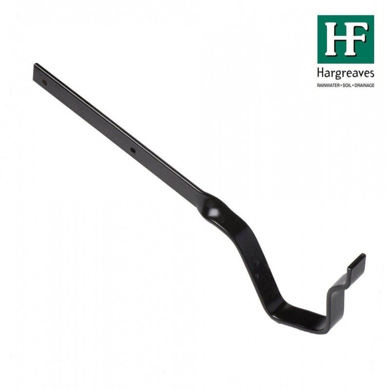 Cast Iron Moulded Ogee Gutter Side Rafter Bracket - 100mm Galvanised Black Painted
