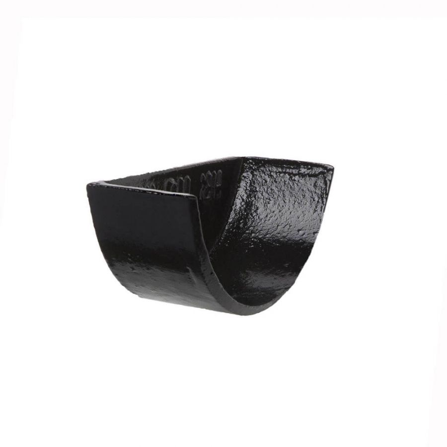 Cast Iron Half Round Gutter Internal Stopend - 150mm Black