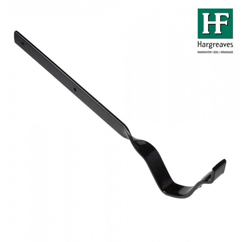 Cast Iron Ogee Gutter Side Rafter Bracket - 125mm Galvanised Black Painted