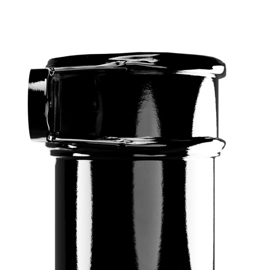 Cast Iron Round Eared Downpipe - Socket On One End - 150mm x 914mm Black