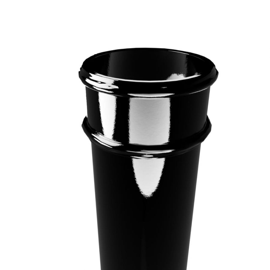Cast Iron Round Non-Eared Downpipe - Socket On One End - 150mm x 1219mm Black