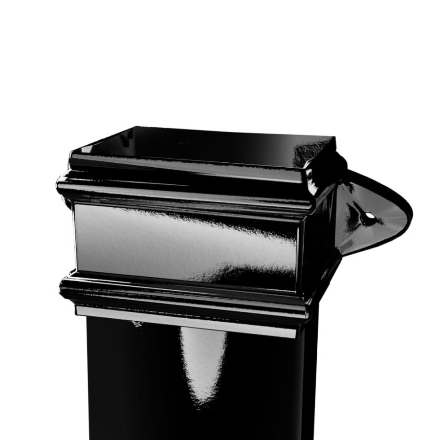 Cast Iron Rectangular Downpipe Eared - 100mm x 75mm x 914mm Black