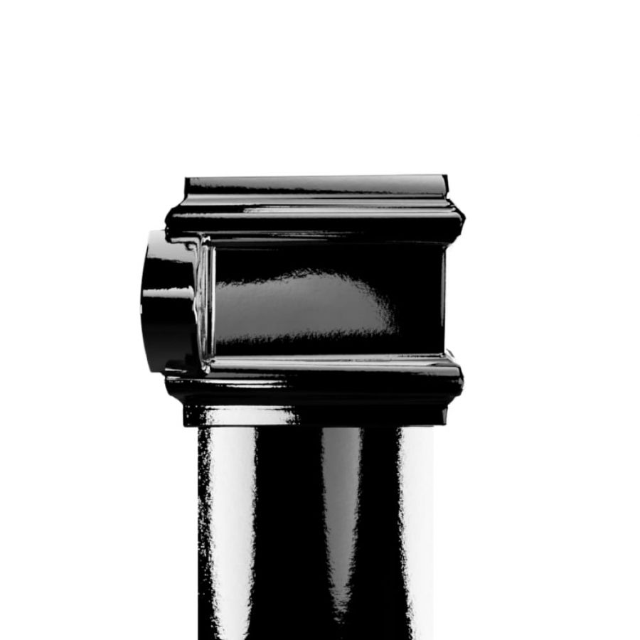 Cast Iron Rectangular Downpipe Eared - 100mm x 75mm x 914mm Black