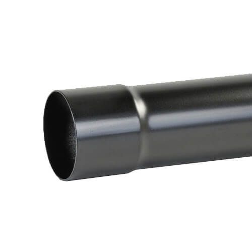 Aluminium Round Swaged Downpipe - 63mm x 1mtr PPC Finish Black (9005 Matt)