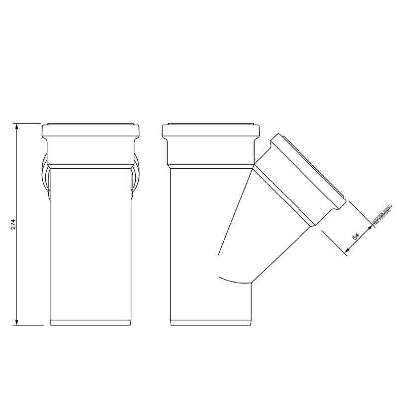 FloPlast Drainage Junction Double Socket - 45 Degree x 110mm