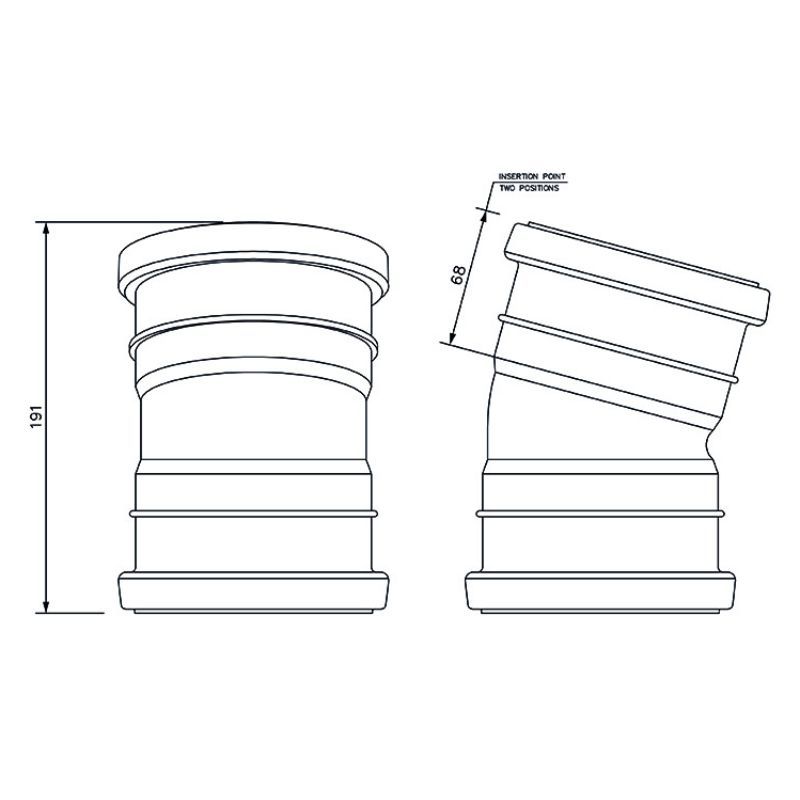 FloPlast Drainage Bend Double Socket - 15 Degree x 110mm