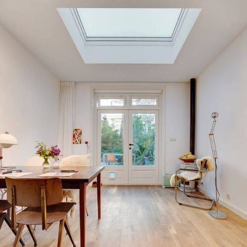 Type F Non Opening Flat Roof Window - 1400mm x 1400mm Quadruple Glazed Black
