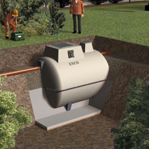 Marsh ENCO 12 Person Sewage Treatment Plant with Beacon Alarm & 550mm Riser - Gravity Outlet