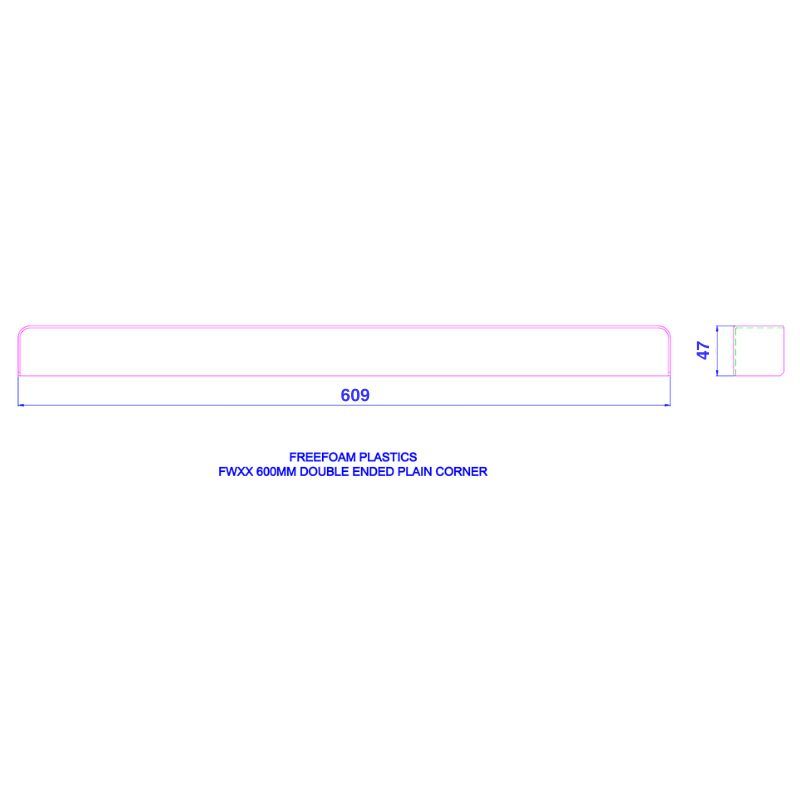 Storm Grey Smooth Fascia Double End Corner Trim - 600mm