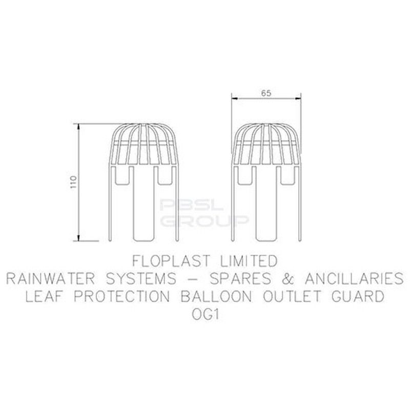FloPlast Gutter Balloon Outlet Leaf Guard - Pack of 5