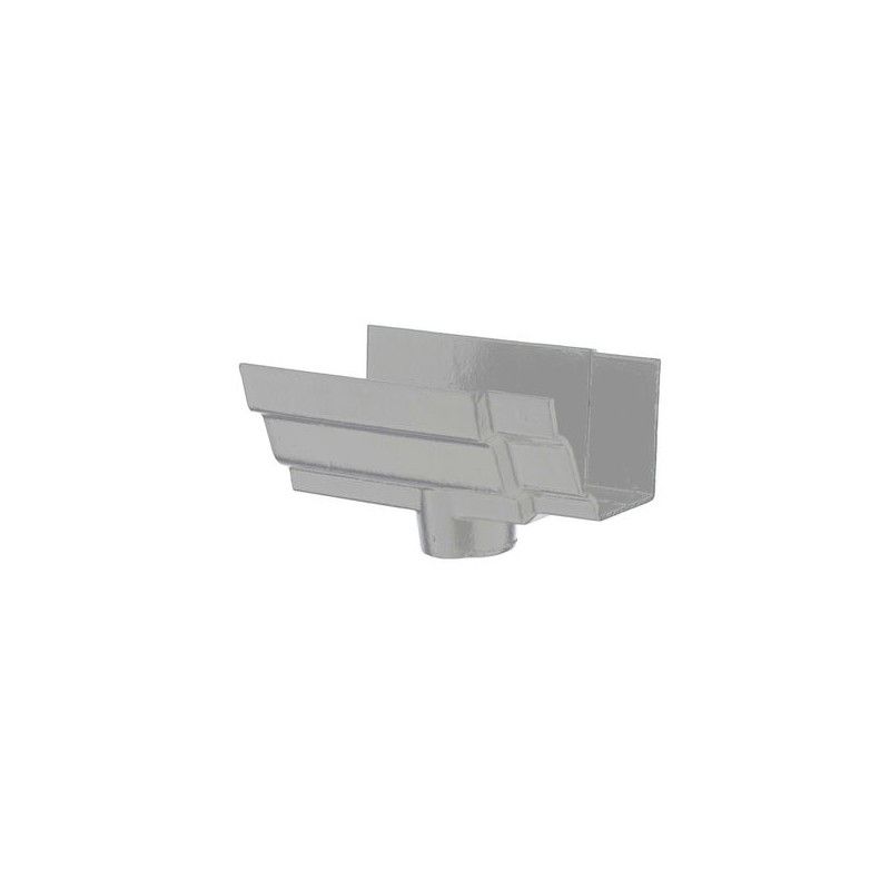 Cast Iron H16 Ogee Gutter Running Outlet - 125mm for 75mm Downpipe Primed