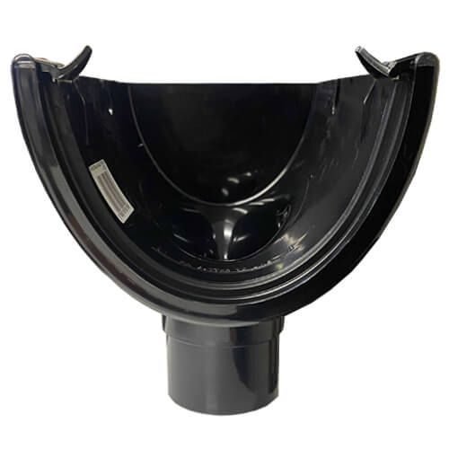 FloPlast Deepflow/ Hi-Cap Gutter Stopend Outlet - 115mm x 75mm Black