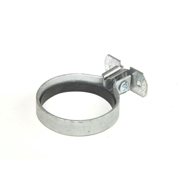 Zinc Plated Round Screw To Wall Downpipe Bracket with Gasket - 150mm Primed
