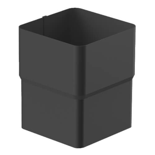 Galeco Square Steel Gutter Downpipe Socket - Graphite