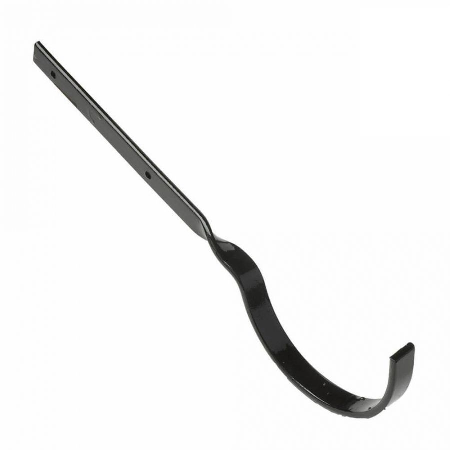 Cast Iron Deep Half Round Gutter Rafter Bracket - 125mm Galvanised Black Painted
