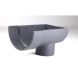 Cast Iron Deep Half Round Gutter Stopend Outlet - 100mm for 75mm Downpipe Primed