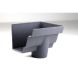 Cast Iron Moulded Ogee Gutter Right Hand Stopend Outlet - 125mm for 100mm Downpipe Primed