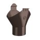 Lindab Steel Gutter Outlet 100mm - 125mm Coffee Brown