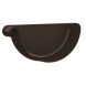 Lindab Steel Gutter Left Hand Stop End - 190mm Coffee Brown