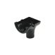 FloPlast Half Round Gutter Stopend Outlet - 112mm Black
