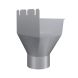 Lindab Rectangular Steel Gutter Outlet 75mm - 140mm Silver Metallic