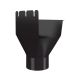 Lindab Rectangular Steel Gutter Outlet 87mm - 140mm Coffee Brown