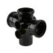 FloPlast Ring Seal Soil Double Branch - 92.5 Degree x 110mm Black