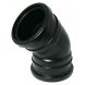 FloPlast Ring Seal Soil Bend Double Socket - 135 Degree x 110mm Black