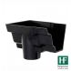 Cast Iron Moulded Ogee Gutter Left Hand Stopend Outlet - 100mm for 75mm Downpipe Black