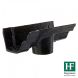 Cast Iron Notts Ogee Gutter Running Outlet - 115mm for 75mm Downpipe Black