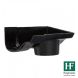 Cast Iron Ogee Gutter Right Hand Stopend Outlet - 125mm for 75mm Downpipe Black
