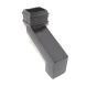 Cast Iron Rectangular Downpipe - 457mm Front Projection 100mm x 75mm Black