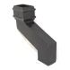 Cast Iron Square Downpipe Offset - 380mm Projection 75mm Black