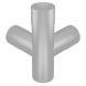 Aluminium Round Swaged Downpipe Double Branch - 92.5 Degree x 63mm PPC Finish