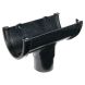 FloPlast Deepflow/ Hi-Cap Gutter Running Outlet for 80mm Downpipe - 115mm x 75mm Black