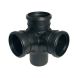 FloPlast Ring Seal Soil Corner Branch - 92.5 Degree x 110mm Black
