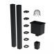 Galeco Square Steel Hopper & Downpipe Kit Black - 80mm Diameter