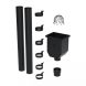 Galeco Steel Round Hopper & Downpipe Kit Black - 87mm Diameter