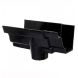 Cast Iron Moulded Ogee Gutter Running Outlet - 125mm for 75mm Downpipe Black