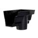 Cast Iron Moulded Ogee Gutter Right Hand Stopend Outlet - 125mm for 75mm Downpipe Black