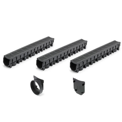 FloPlast Channel Drainage Grate PVC Class A15 - Garage Pack