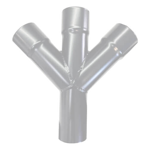 Arp Aluminium Round Swaged Downpipe Double Branch - 135 Degree X 76Mm Ppc Finish