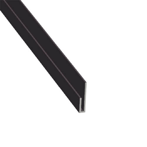 Aluminium Soffit J Trim - 40mm x 20mm x 3mtr Black