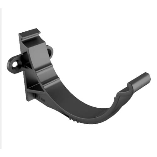 Aluminium Beaded Half Round Gutter Fascia Bracket - 114mm PPC Finish Black