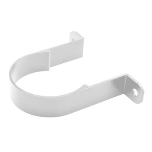 Aluminium Round Swaged Flush Fit Downpipe Clip - 63mm PPC Finish