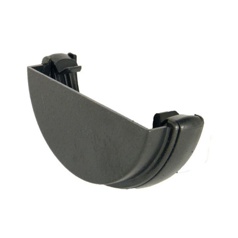 FloPlast Cast Iron Effect Half Round Gutter External Stopend - 112mm