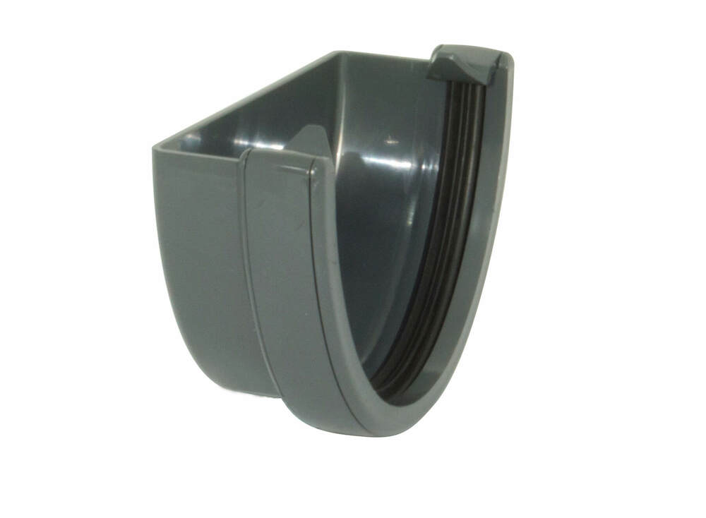 FloPlast Deepflow/ Hi-Cap Gutter External Stopend - 115mm x 75mm Anthracite Grey