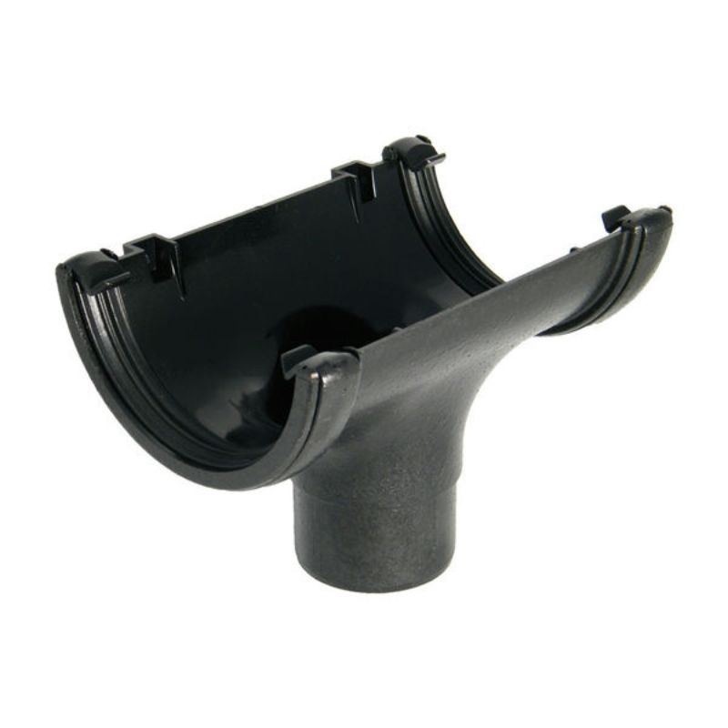 FloPlast Cast Iron Effect Half Round Gutter Running Outlet - 112mm