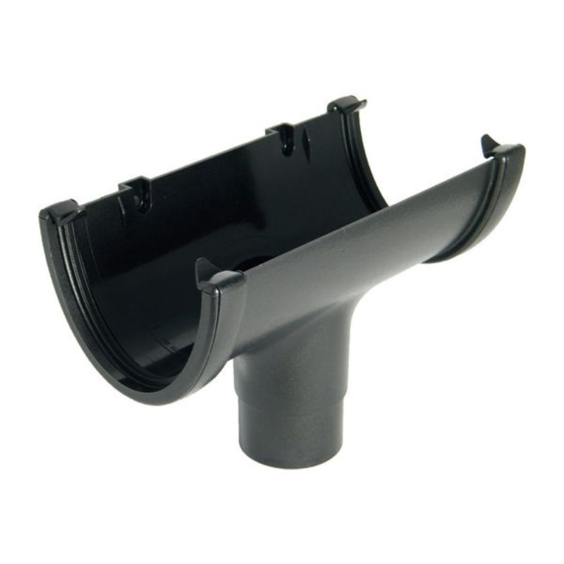 FloPlast Cast Iron Effect Deepflow/ Hi-Cap Gutter Running Outlet - 115mm x 75mm