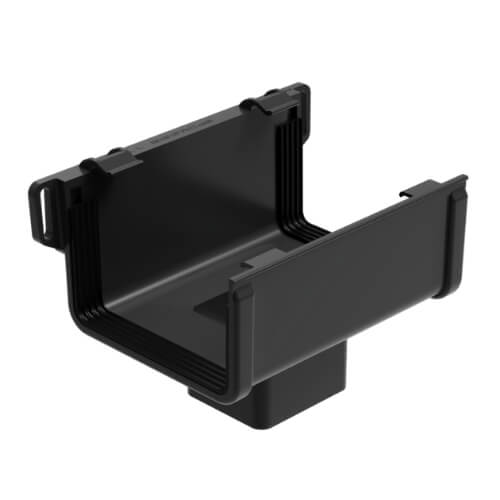Galeco Grey Square Gutter Large Running Outlet - 135Mm